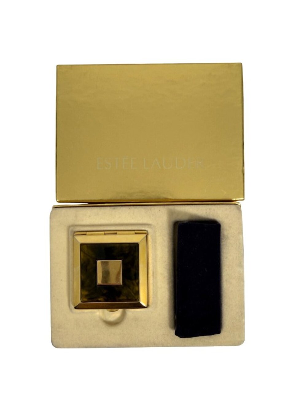 VTG Boxed Estee Lauder Mirror Compact Lucidity +Dust Bag Made in USA Collectible